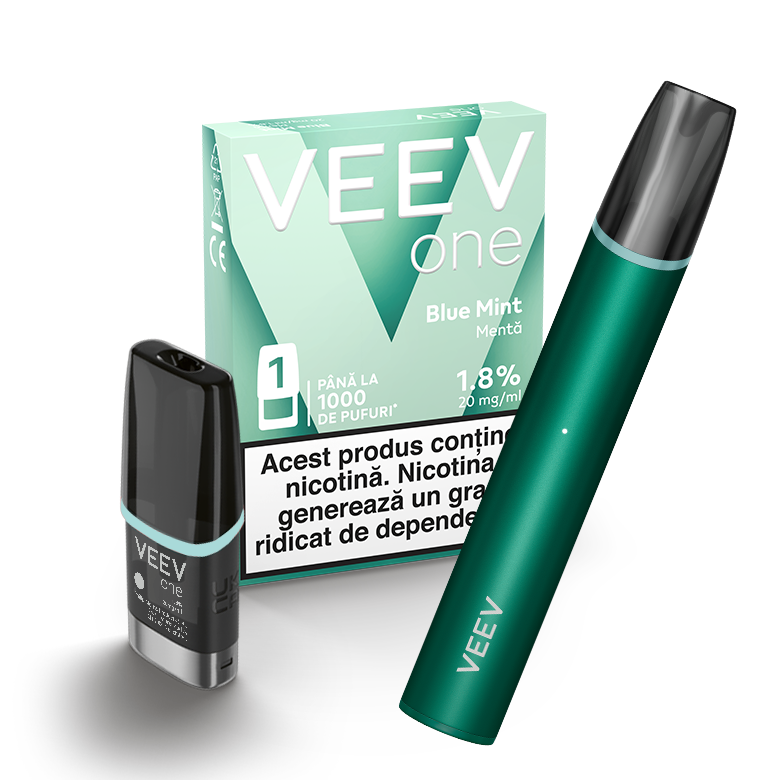 Dispozitivul VEEV NOW ultra si capsule veev one Blue Mint